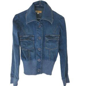 Tulle Anthropologie Retro style Long sleeve Jean Jacket Size Medium
